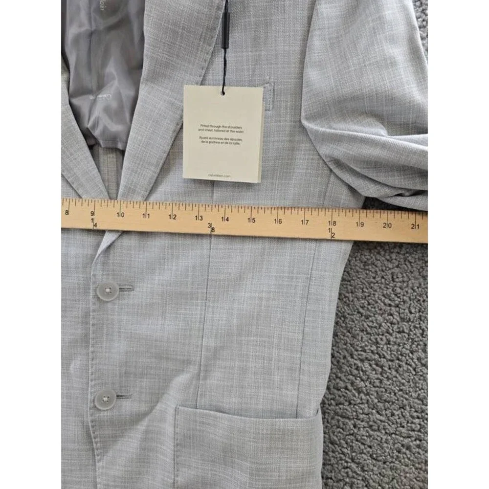 Calvin Klein Slim Fit Sport Coat Blazer Men's 38R Heather Grey Front Button